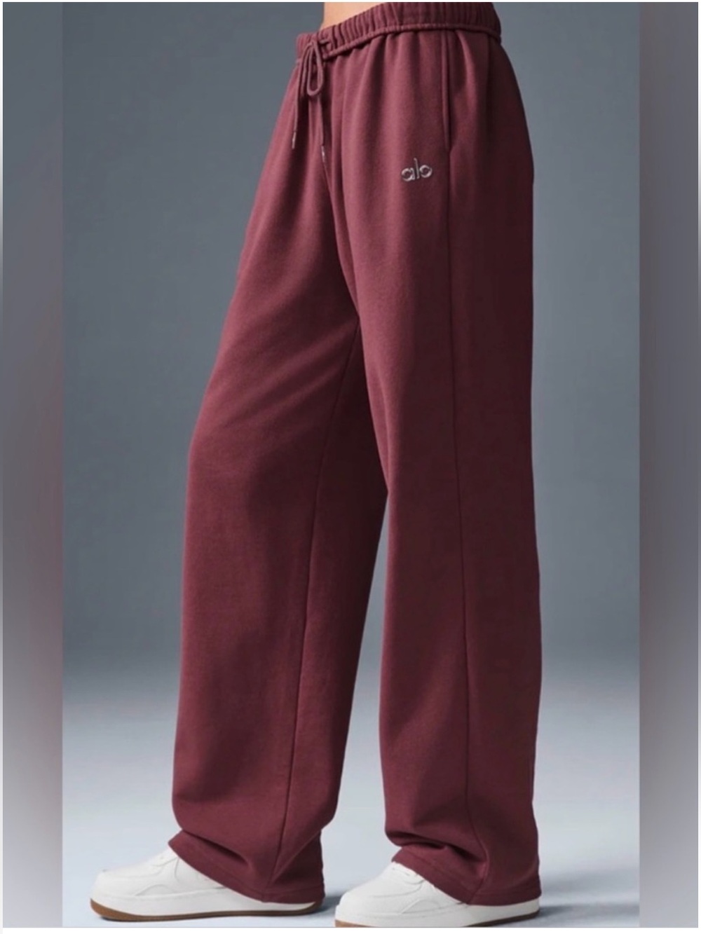 ALO Accolade Straight Leg Sweatpants Burgundy Truffle Size S